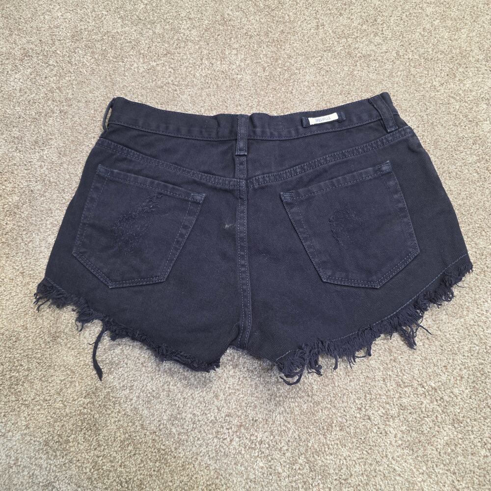 Brandy Melville Distressed Denim Shorts Black Frayed Cutoff Festival Sz 26